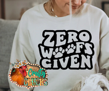 Load image into Gallery viewer, Zero Woofs Given