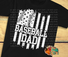 Load image into Gallery viewer, Baseball Dad White or black print