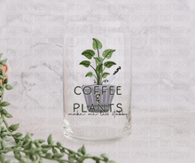 Load image into Gallery viewer, Coffee & Plants Make Me Less Stabby Glass Jar
