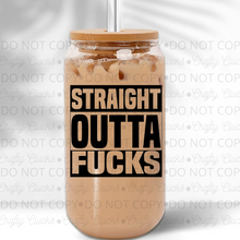 Load image into Gallery viewer, Straight Outta Fucks Glass Jar