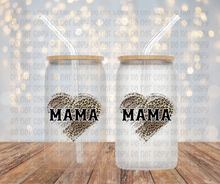Load image into Gallery viewer, Leopard MAMA Heart Glass Jar