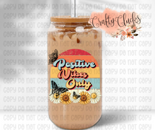 Load image into Gallery viewer, Positive Vibes Only Glass Jar