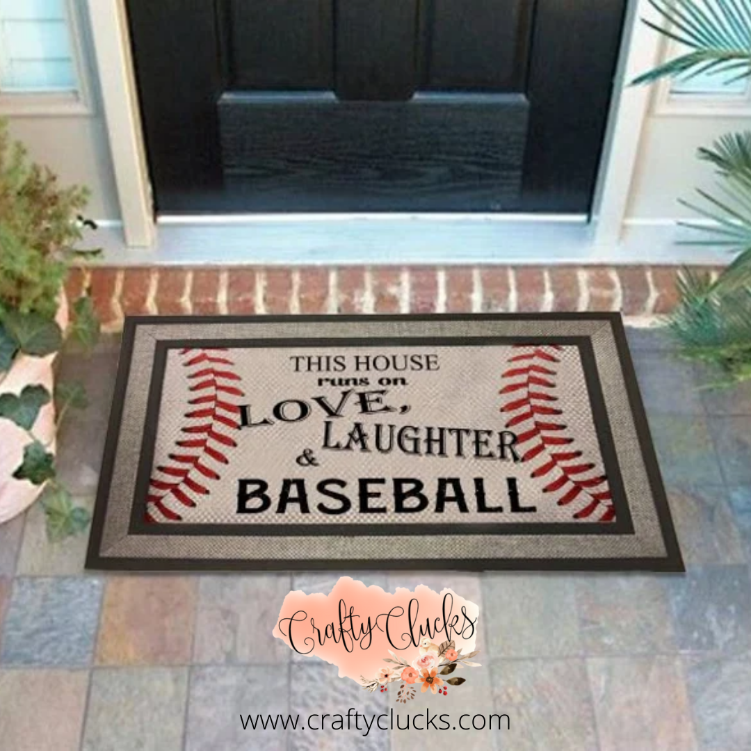 Baseball Door Mat Crafty Clucks