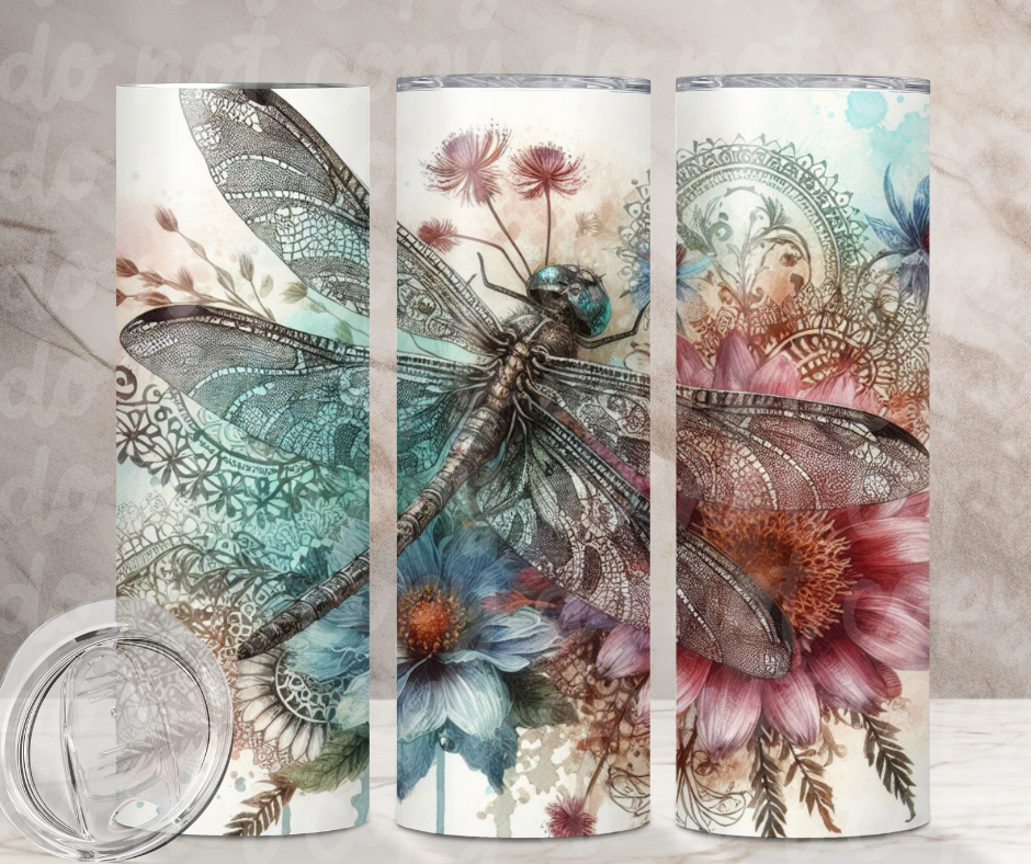 Vintage Dragonfly Tumbler