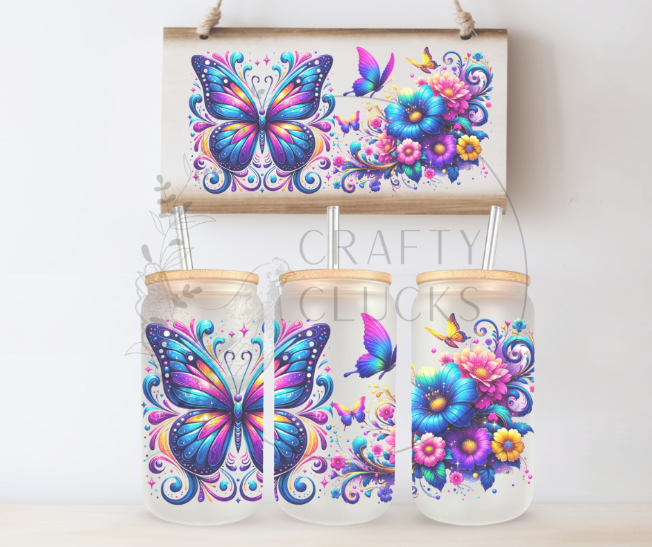 Butterflies Glass Jar