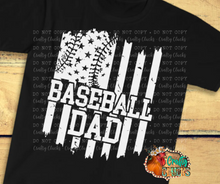 Load image into Gallery viewer, Baseball Dad White or black print
