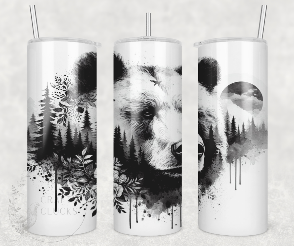 Bear Black & Grey Tumbler