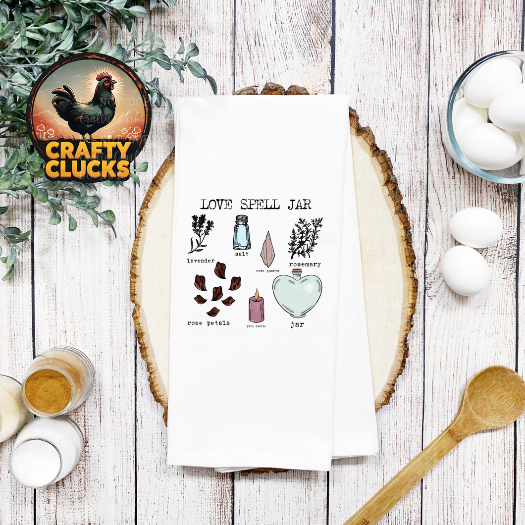 Love Spell Jar Dish Towel
