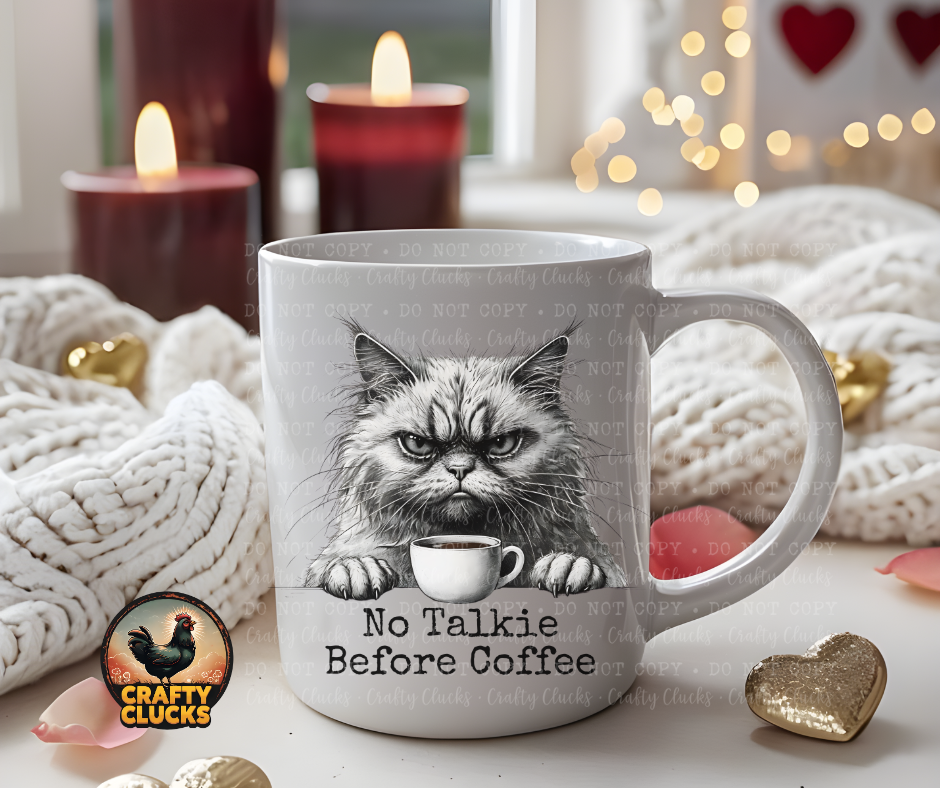 No Talkie Before Coffee Mug