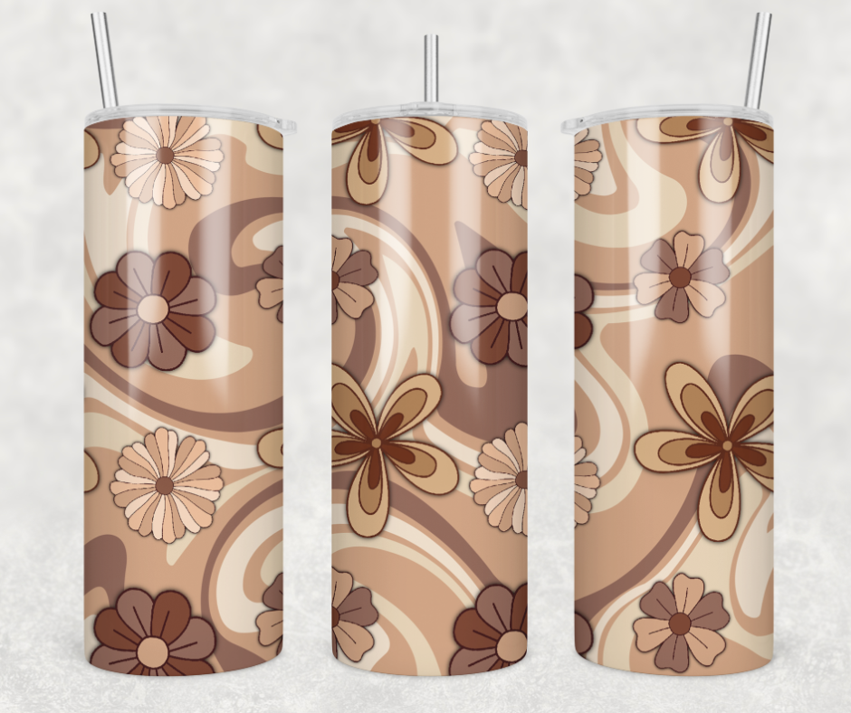 Groovy Swirls and Flowers Tumbler