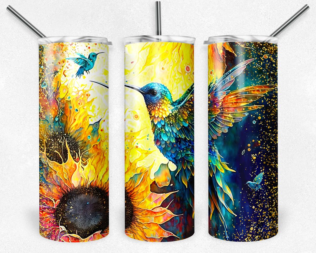 Sunflower Hummingbird Tumbler