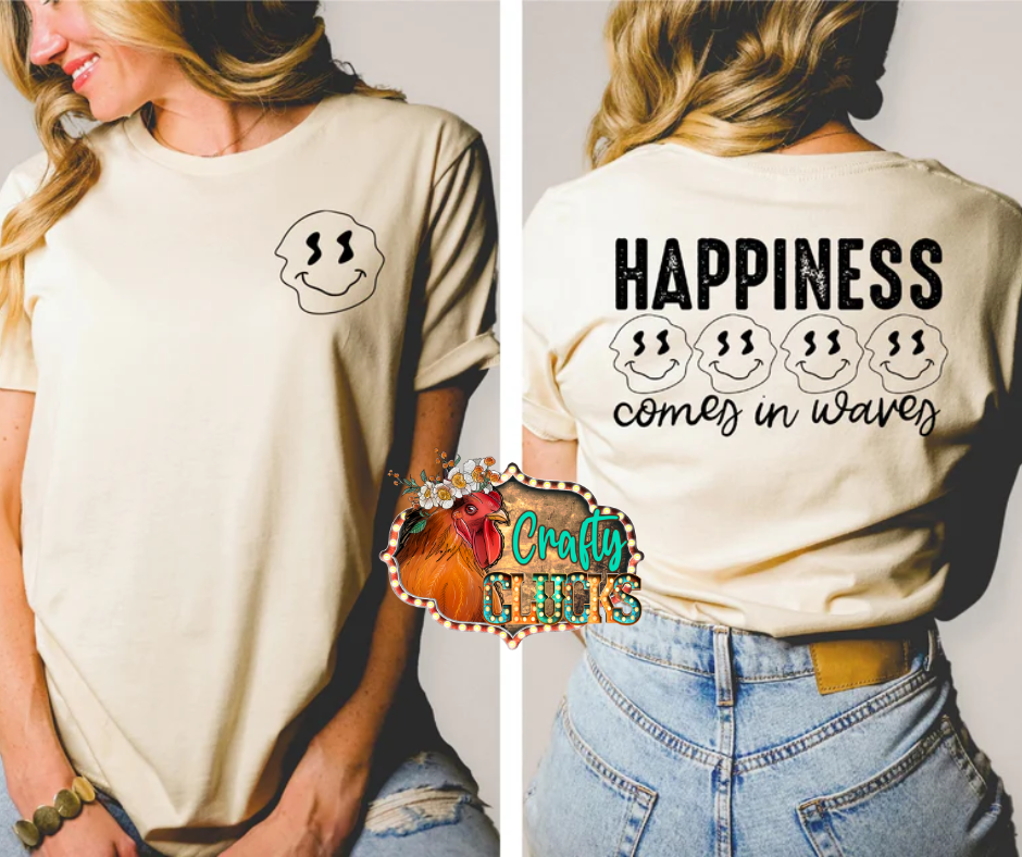 Happiness Comes In Waves Graphic Tee