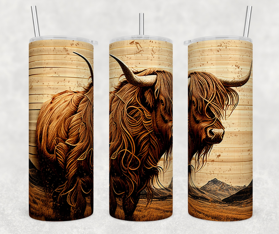 Wood Cow Tumbler