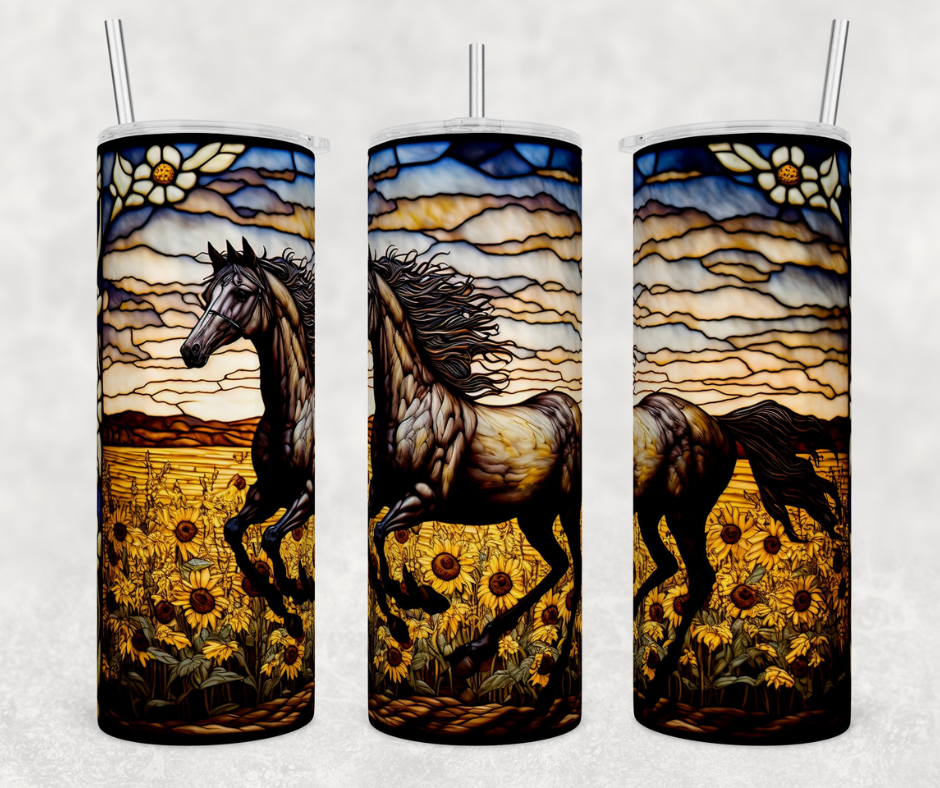 Stained Glass Horse Tumbler