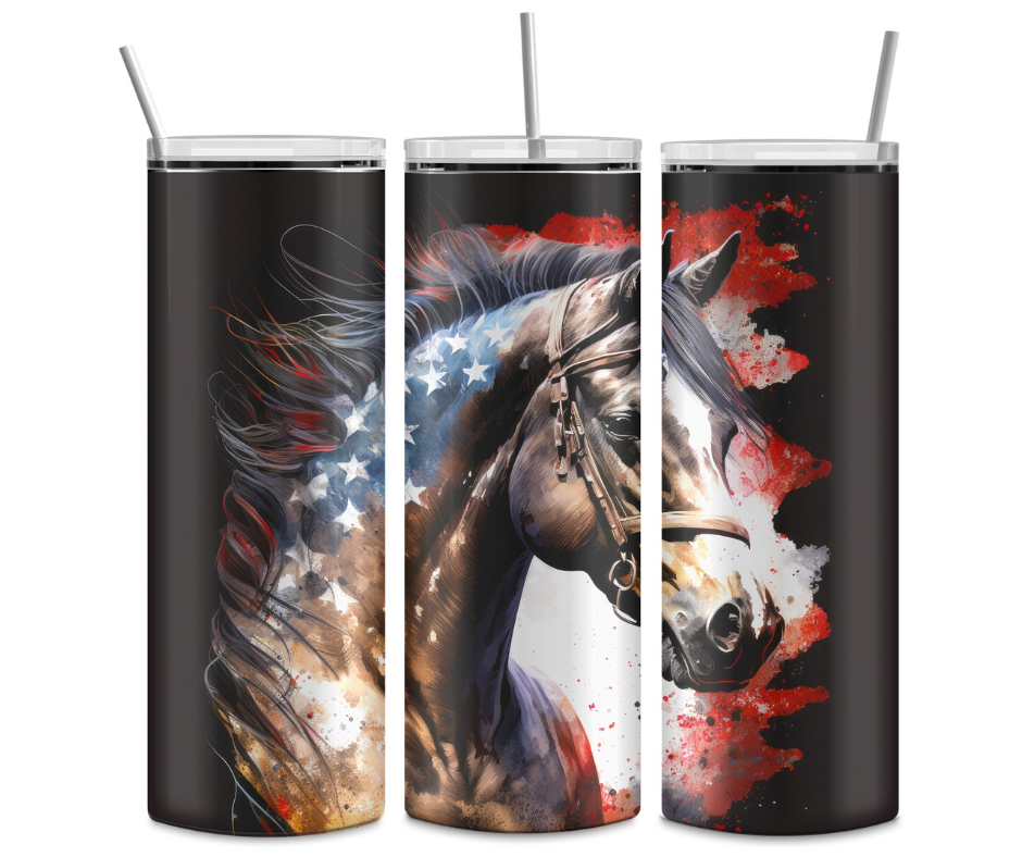 Patriotic Horse Tumbler