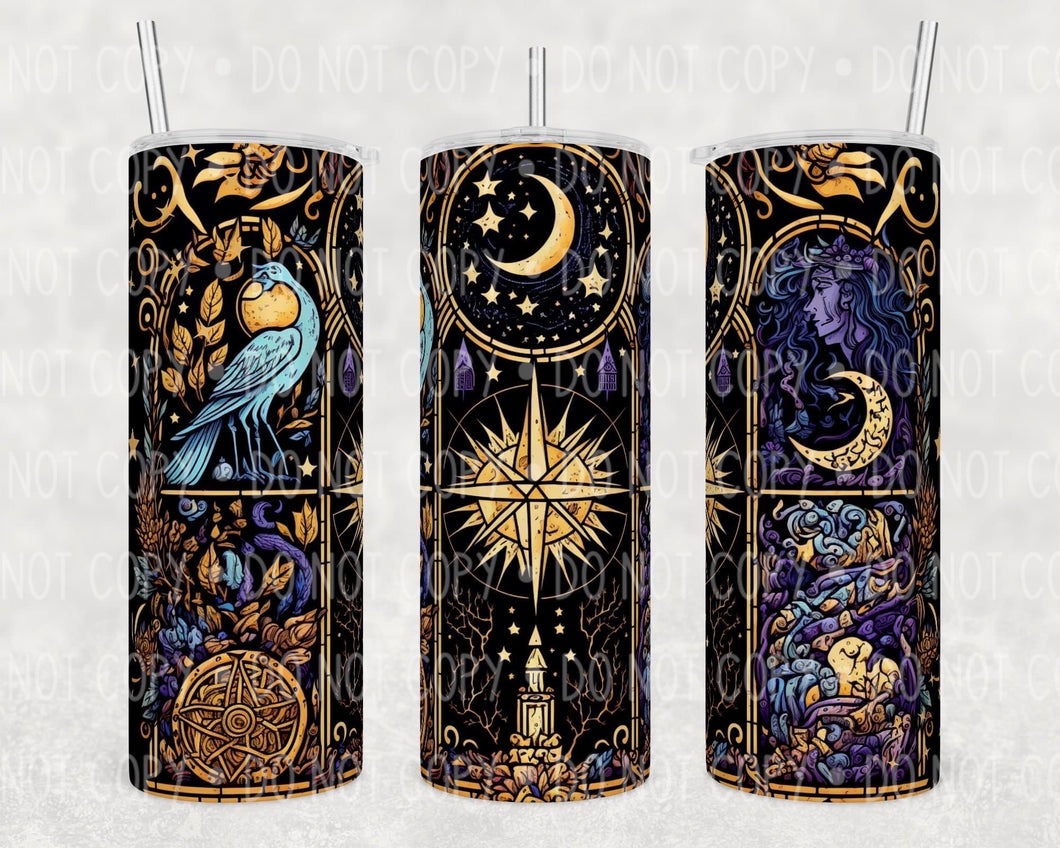 Cresent Moon Stained Glass Tumbler