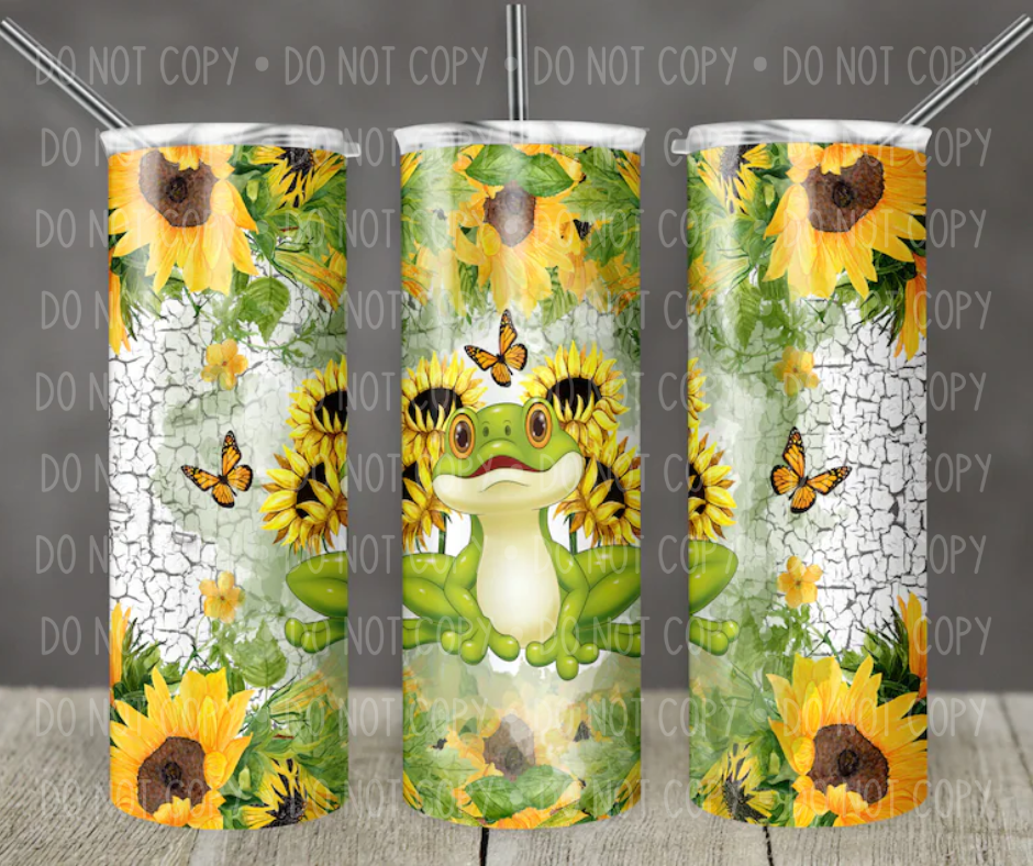 Frog Sunflower Tumbler