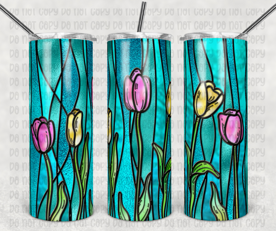 Stained Glass Tulip Tumbler