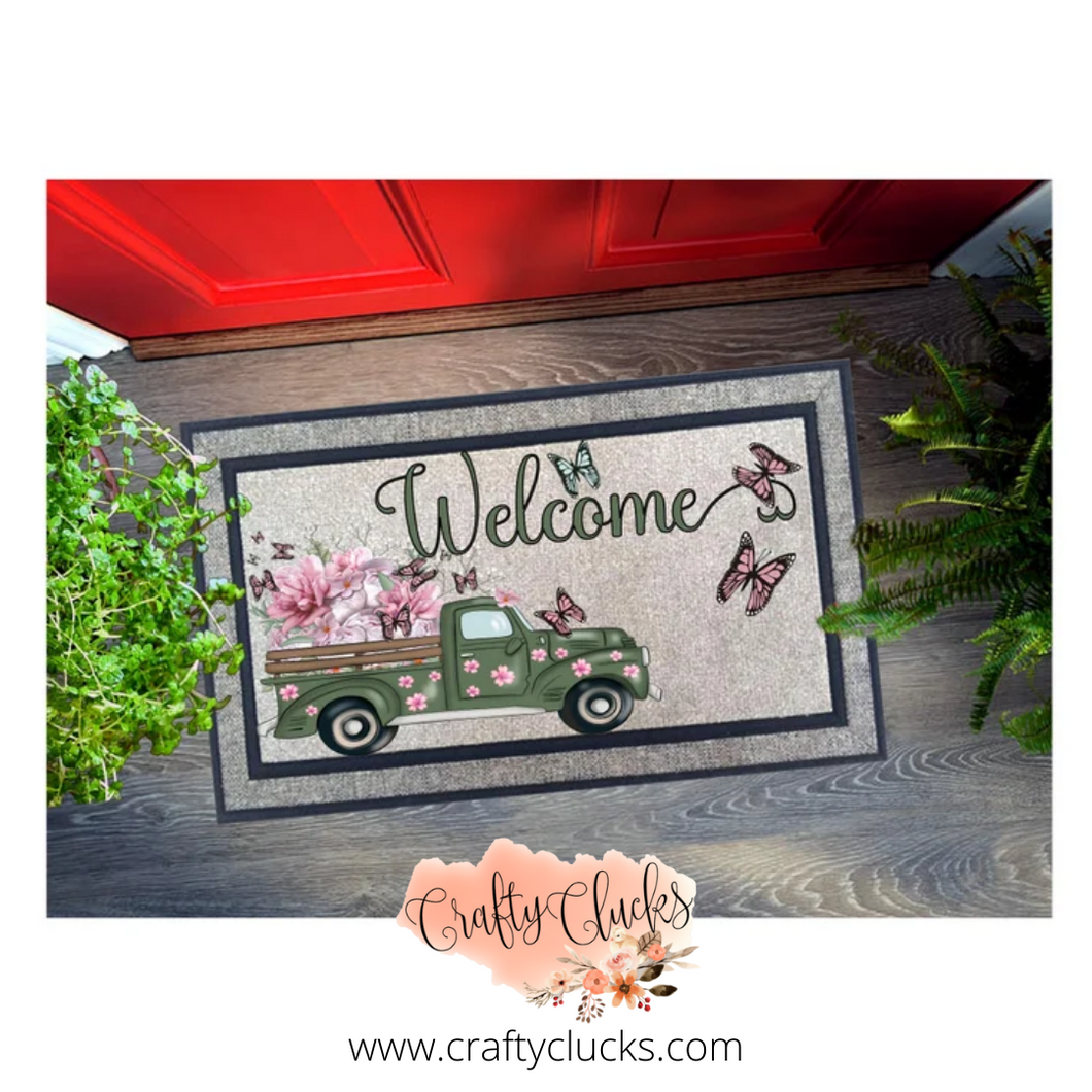 Welcome Spring Truck Door Mat